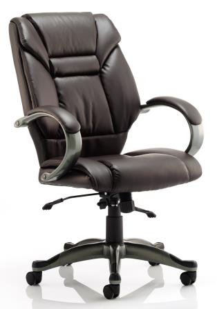 Garvi managerial chair with anthracite base in black bonded leather finish