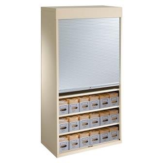 Dental archive patient records storage cupboard with tambour shutter