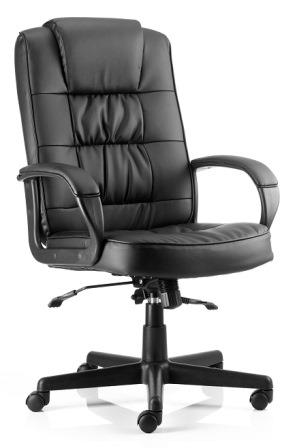 Moar managerial chair with black base and stem in black bonded leather finish