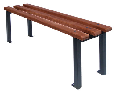 Wooden single width slatted cloakroom bench