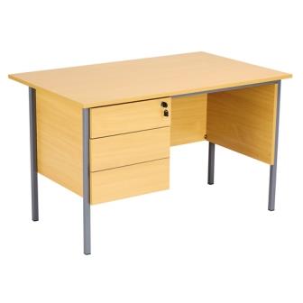 Budget Eco 'H' frame desks with fixed pedestal