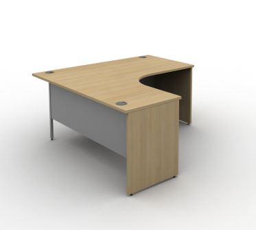 Contrax2 panel end radial desks. 1,600/1,800 x 1,200mm tops