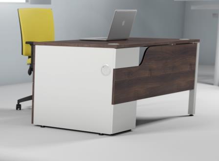 Duty rectangular desk with  modesty panel and pedestal