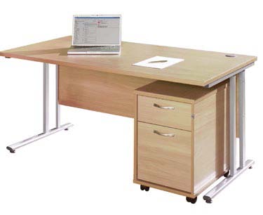 Start combination cantilever frame desk and mobile pedestal (800mm deep)
