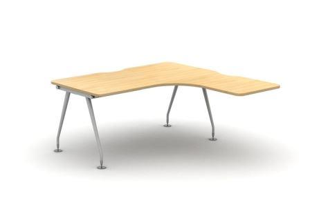 Vega radial single desk with pedestal overhang