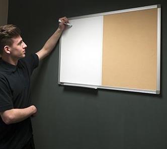 Presentation combination cork magnetic & non magnetic whiteboard with aluminium frame