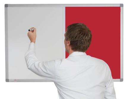 Presentation combination magnetic & felt & non-magnetic & felt whiteboards