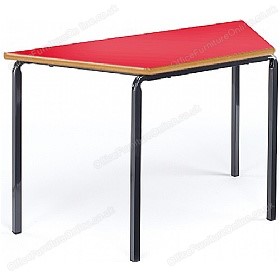 Classic trapezoidal stacking classroom table with crush bent frame