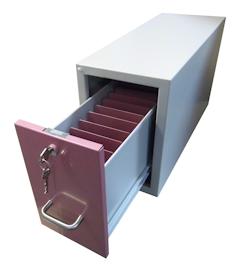 Lockable prescription cabinet for folded prescriptions