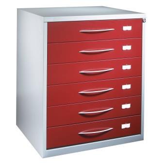 Optometry filing cabinet for storage of 6
