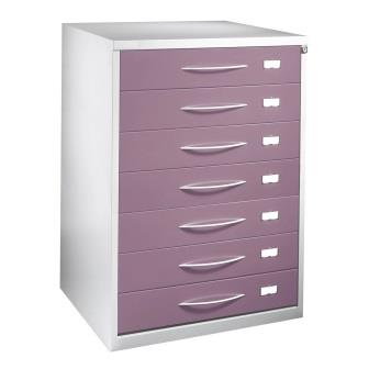 Optometry filing cabinet for storage of 8