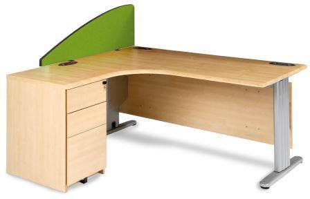 D10 Curved desk mounted fabric screens
