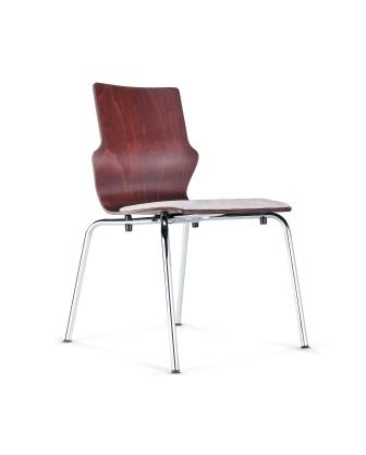 Conversa 4-leg stacking chair with upholstered seat pad