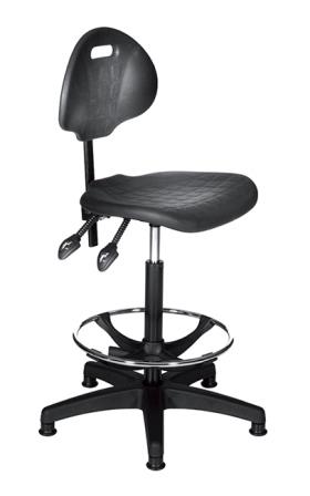 Sprint medium back 2-lever industrial PU draughtsmans chair