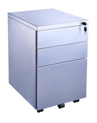 3-drawer flush fronted steel mobile pedestal