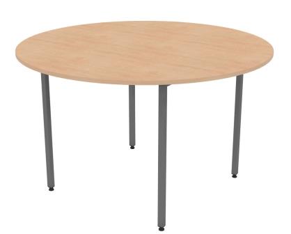 LP circular meeting table with square legs