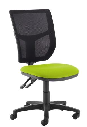 Absolute mesh back 2-lever operator chair. Xtreme green fabric