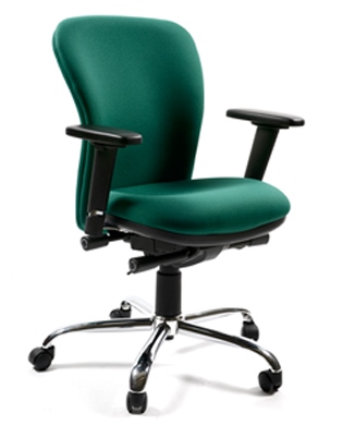 Flex 24 hour high back task chair with optional armrests and chrome base