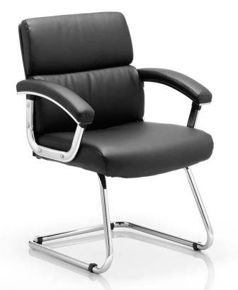 Detti cantilever frame black bonded leather chair