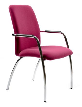 Enduro 4-leg visitor meeting chair with full height backrest and wraparound chrome frame