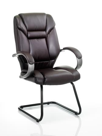 Garvi cantilever frame brown bonded leather chair