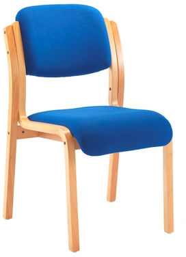 Radiance wood frame stacking side chair blue
