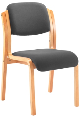 Radiance wood frame stacking side chair charcoal fabric