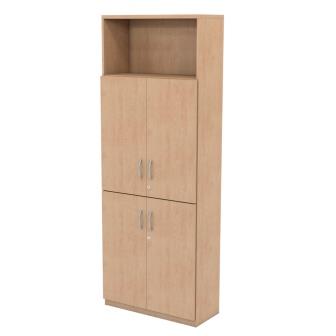 Infinity combination storage cupboard with two 2-door cupboards and small open front top (2,141mm high)