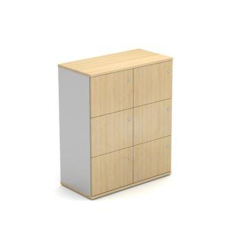 Mobili double width 6-door wooden storage locker