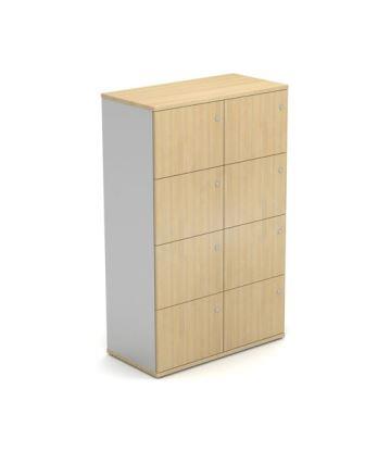 Mobili double width 8-door wooden storage locker