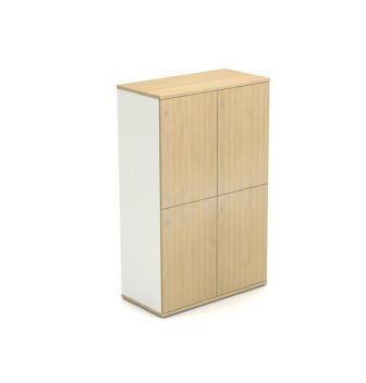 Mobili double width tall 4-door wooden storage locker