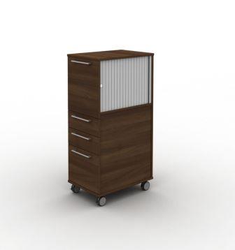 Mobili tall mobile caddy with tambour shutter